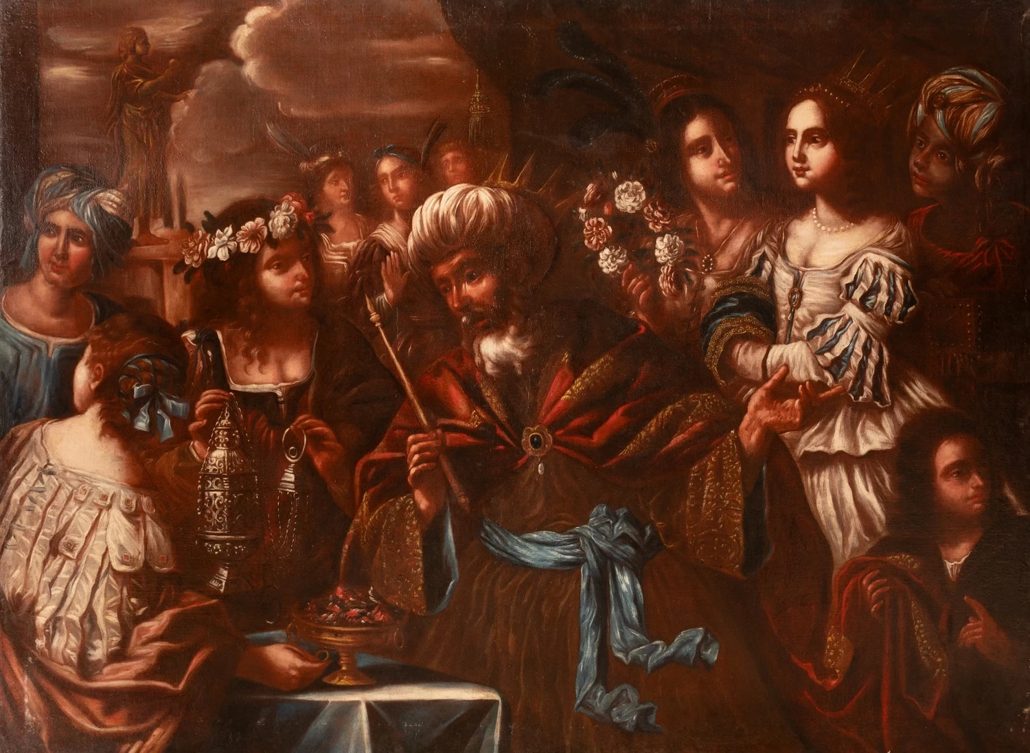 Re Salomone portato in tarda età all'idolatria dalle sue mogli